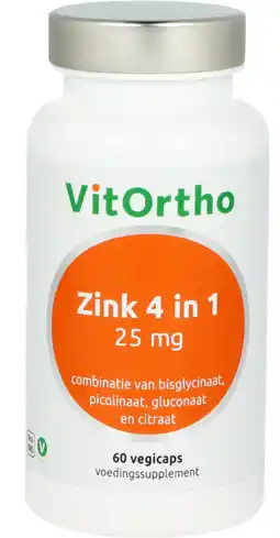 De Online Drogist Vitortho zink 4 in 1 vegicaps 60vcp aanbieding