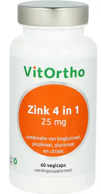 De Online Drogist Vitortho zink 4 in 1 vegicaps 60vcp aanbieding