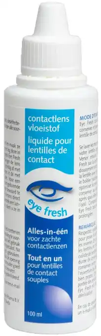 De Online Drogist Eye fresh lenzenvloeistof alles-in-1 zacht mini 100ml aanbieding