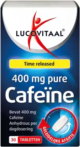 De Online Drogist Lucovitaal pure cafeïne 400 mg tabletten 30tb aanbieding