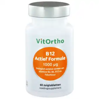 De Online Drogist Vitortho b12 actief formule 1000 µg zuigtabletten 60vcp aanbieding