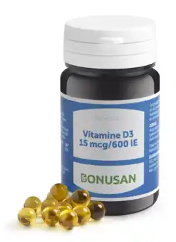 De Online Drogist Bonusan vitamine d3 15mcg/600 ie capsules 90cp aanbieding