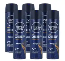 De Online Drogist Nivea men deep espresso anti-transpirant spray voordeelverpakking 6x150ml aanbieding