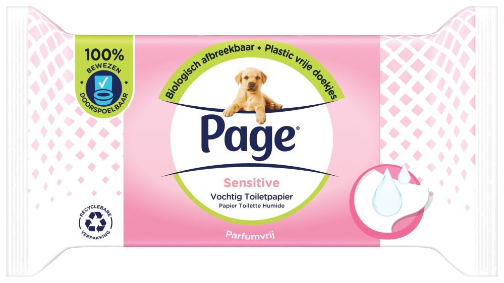 De Online Drogist Page sensitive vochtig toiletpapier 38st aanbieding