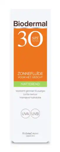 De Online Drogist Biodermal zonnefluïde gezicht - matterend spf30 40ml aanbieding