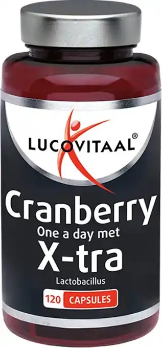 De Online Drogist Lucovitaal cranberry met x-tra lactobacillus capsules 120cp aanbieding