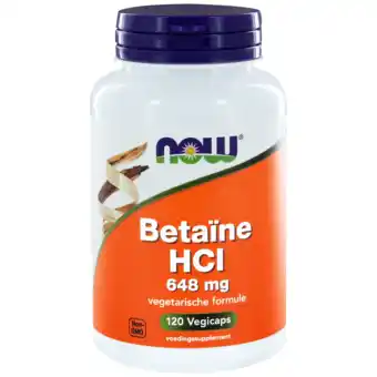 De Online Drogist Now betaïne hcl 648 mg capsules 120st aanbieding