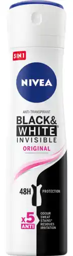 De Online Drogist Nivea black & white invisible original deodorant spray 150ml aanbieding