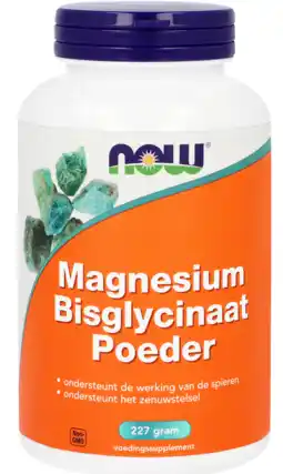 De Online Drogist Now magnesium bisglycinaat poeder 227gr aanbieding