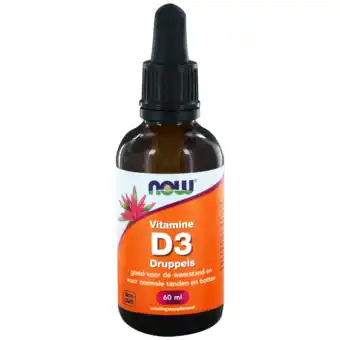 De Online Drogist Now vitamine d3 druppels 60ml aanbieding