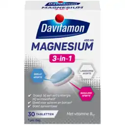 De Online Drogist Davitamon magnesium 3-in-1 tabletten 30tb aanbieding