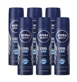 De Online Drogist Nivea men cool kick deodorant spray voordeelverpakking 6x150ml aanbieding