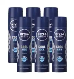 De Online Drogist Nivea men cool kick deodorant spray voordeelverpakking 6x150ml aanbieding