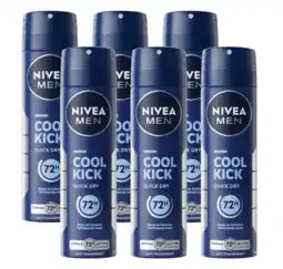 De Online Drogist Nivea men cool kick deodorant spray voordeelverpakking 6x150ml aanbieding