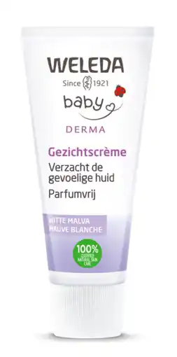 De Online Drogist Weleda baby sensitive witte malva gezichtscrème 50ml aanbieding