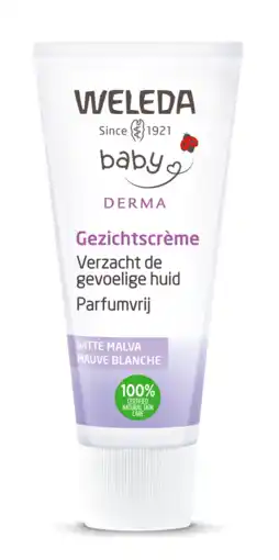 De Online Drogist Weleda baby sensitive witte malva gezichtscrème 50ml aanbieding