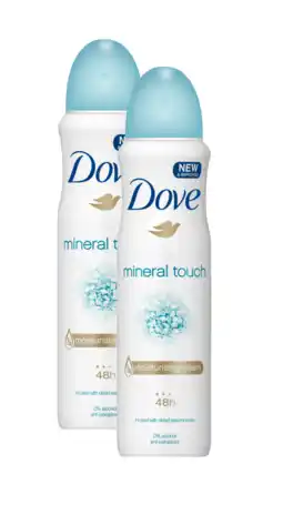 De Online Drogist Dove mineral touch deodorant spray duo 2x150ml aanbieding