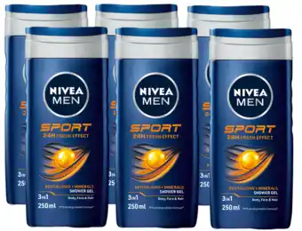 De Online Drogist Nivea men sport shower gel voordeelverpakking 6x250ml aanbieding