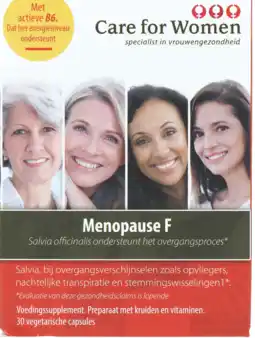 De Online Drogist Care for women menopauze f capsules 30vcp aanbieding