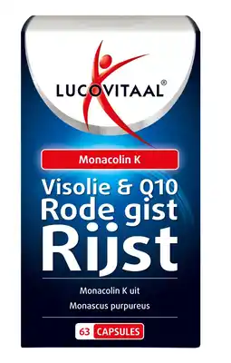 De Online Drogist Lucovitaal visolie & q10 rode gist rijst capsules 63cp aanbieding