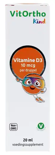 De Online Drogist Vitortho kind vitamine d3 10mcg druppels 20ml aanbieding