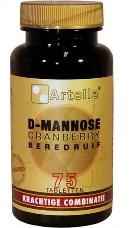 De Online Drogist Artelle d-mannose cranberry beredruif tabletten 75 tabletten 75tb aanbieding