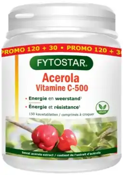 De Online Drogist Fytostar acerola c-500 vitamine c kauwtabletten 150ktb aanbieding