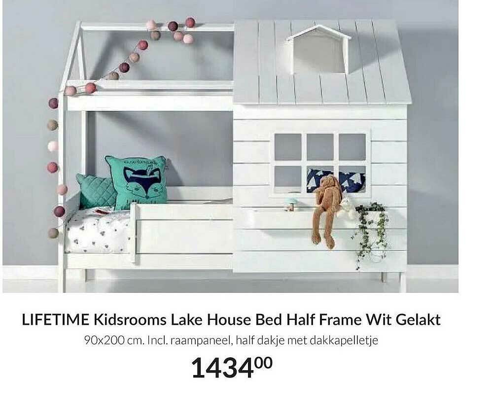 Lifetime Kidsrooms Lake House Bed Half Frame Wit Gelakt 90x200 Cm Incl