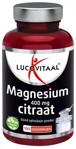 De Online Drogist Lucovitaal magnesium citraat 400 mg 250gr aanbieding