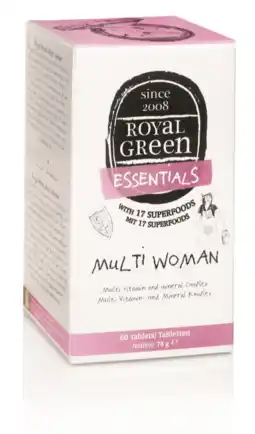 De Online Drogist Royal green multi woman tabletten 60tb aanbieding