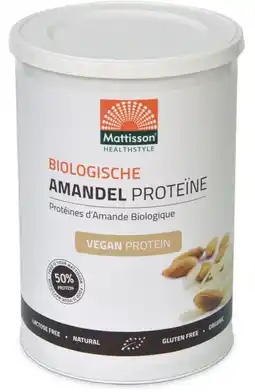 De Online Drogist Mattisson healthstyle biologische amandel proteïne 350gr aanbieding