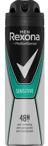 De Online Drogist Rexona men sensitive anti-transpirant spray 150ml aanbieding