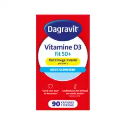 De Online Drogist Dagravit vitaal 50+ vitamine d + omega-3 visolie capsules 90cp aanbieding