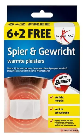 De Online Drogist Lucovitaal spier & gewricht warmtepleisters nek 8st aanbieding