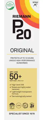 De Online Drogist Riemann p20 zonnebrand spray spf50 85ml aanbieding