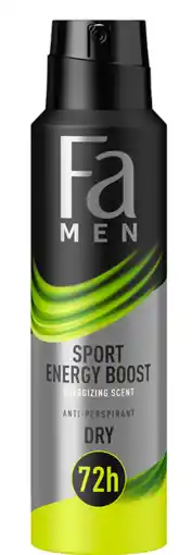 De Online Drogist Fa men sport energy boost antiperspirant spray 150ml aanbieding
