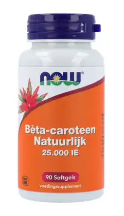 De Online Drogist Now bèta-caroteen natuurlijk 25.000 ie softgels 90st aanbieding