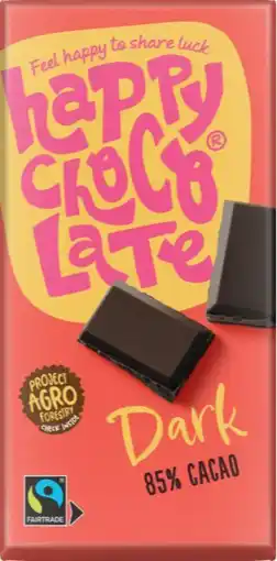 De Online Drogist Happy chocolate dark 85% cacao 200gr aanbieding