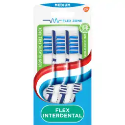 De Online Drogist Aquafresh flex interdental tandenborstel medium - 2+1 gratis in 100% plasticvrije verpakking 3st aanbieding