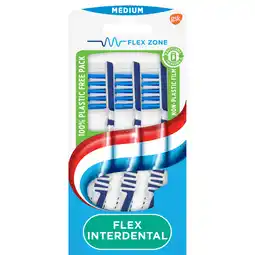 De Online Drogist Aquafresh flex interdental tandenborstel medium - 2+1 gratis in 100% plasticvrije verpakking 3st aanbieding