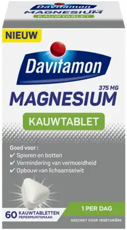 De Online Drogist Davitamon magnesium kauwtabletten 60ktb aanbieding