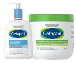 De Online Drogist Cetaphil milde huidreiniger 470ml + hydraterende crème 450g combinatievoordeel 2st aanbieding