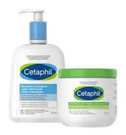 De Online Drogist Cetaphil milde huidreiniger 470ml + hydraterende crème 450g combinatievoordeel 2st aanbieding