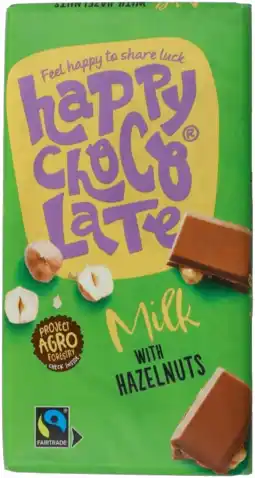 De Online Drogist Happy chocolate melk hazelnoot 200gr aanbieding