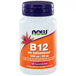 De Online Drogist Now b12 1000mcg en foliumzuur kauwtabletten 100st aanbieding