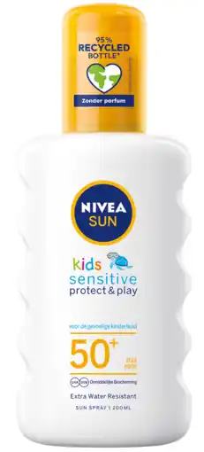 De Online Drogist Nivea sun kids protect & sensitive spray spf50+ 200ml aanbieding