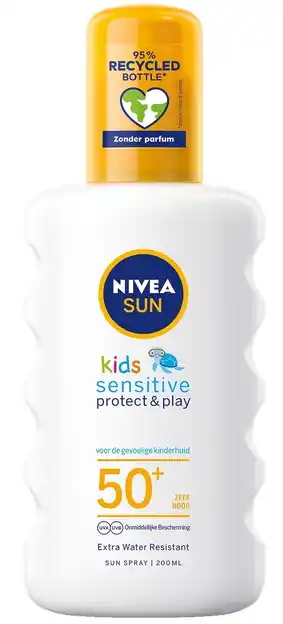 De Online Drogist Nivea sun kids protect & sensitive spray spf50+ 200ml aanbieding