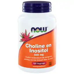 De Online Drogist Now choline en inositol vegicaps 100vcp aanbieding