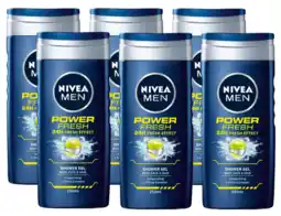 De Online Drogist Nivea men power refresh shower gel voordeelverpakking 6x250ml aanbieding