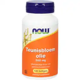 De Online Drogist Now teunisbloemolie 500mg softgels 100sg aanbieding